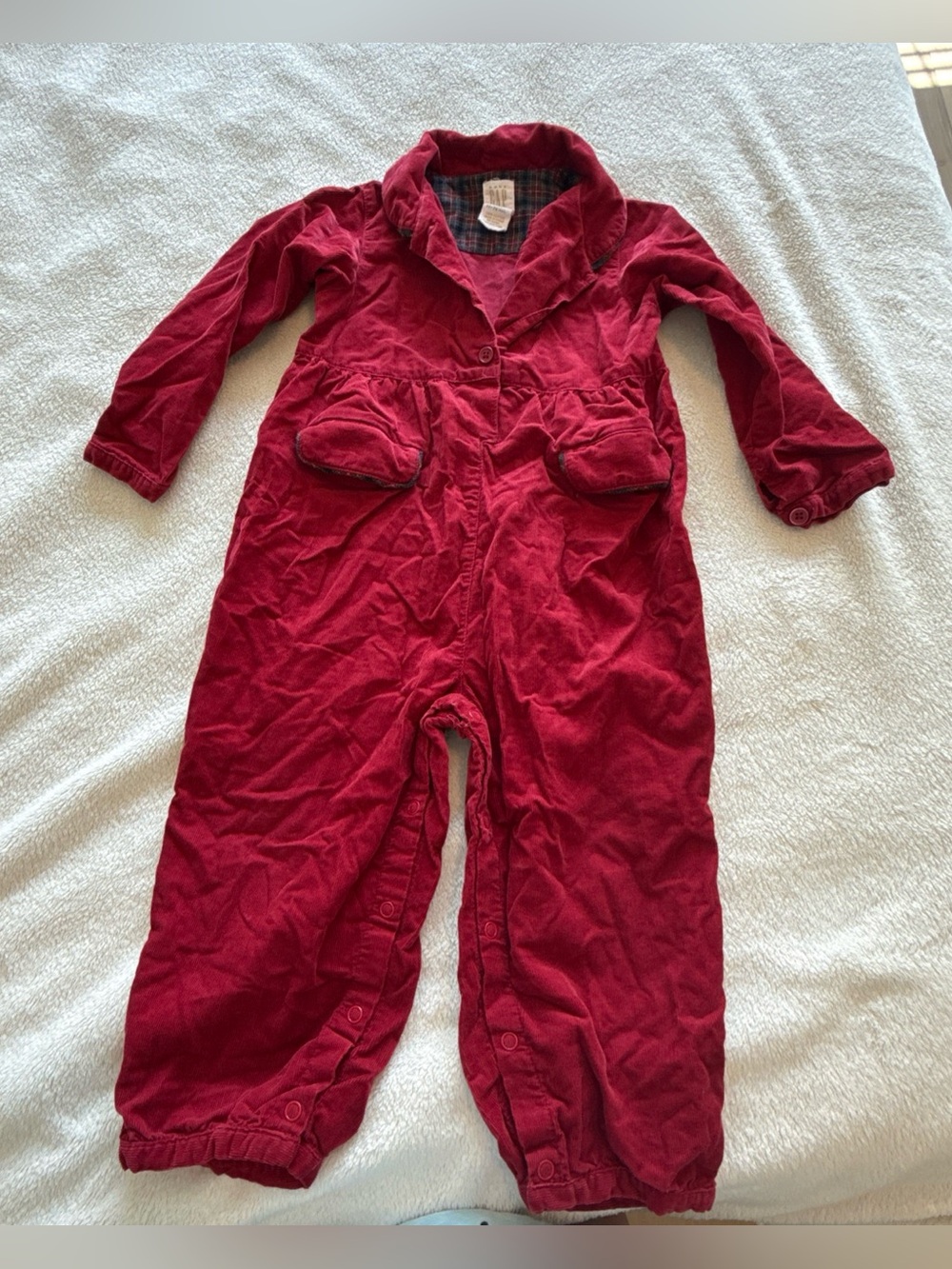 Vintage 90s Baby Gap 30-36 Months Jumper Burgundy Corduroy